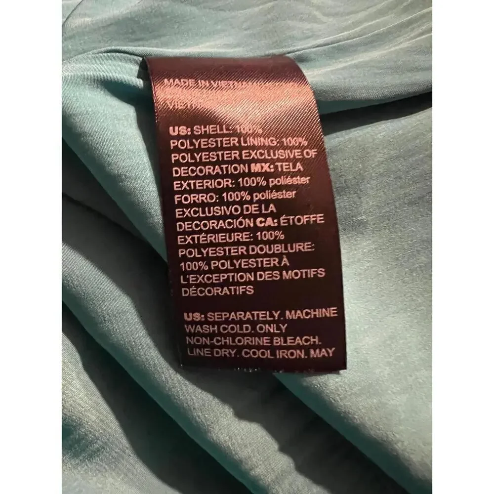 Chicos Maxi Dress 12 Green Bohemian Flowy Waist Tiered Lace - Picture 9 of 9